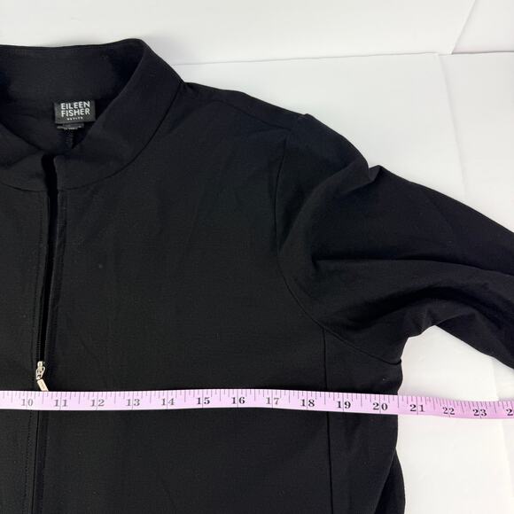 Eileen Fisher Full Zip Knit Petite L Viscose Womens Tunic Top Long Sleeve Jacket - Picture 8 of 9